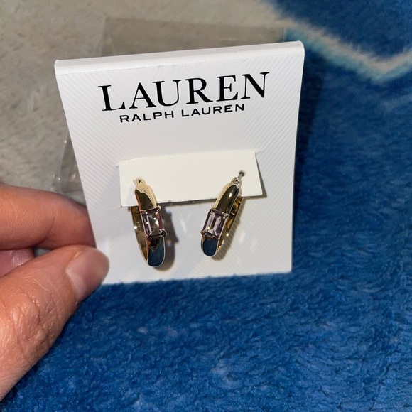 Ralph Lauren Gold and Silver Hoop Earrings - Picture 3 of 7